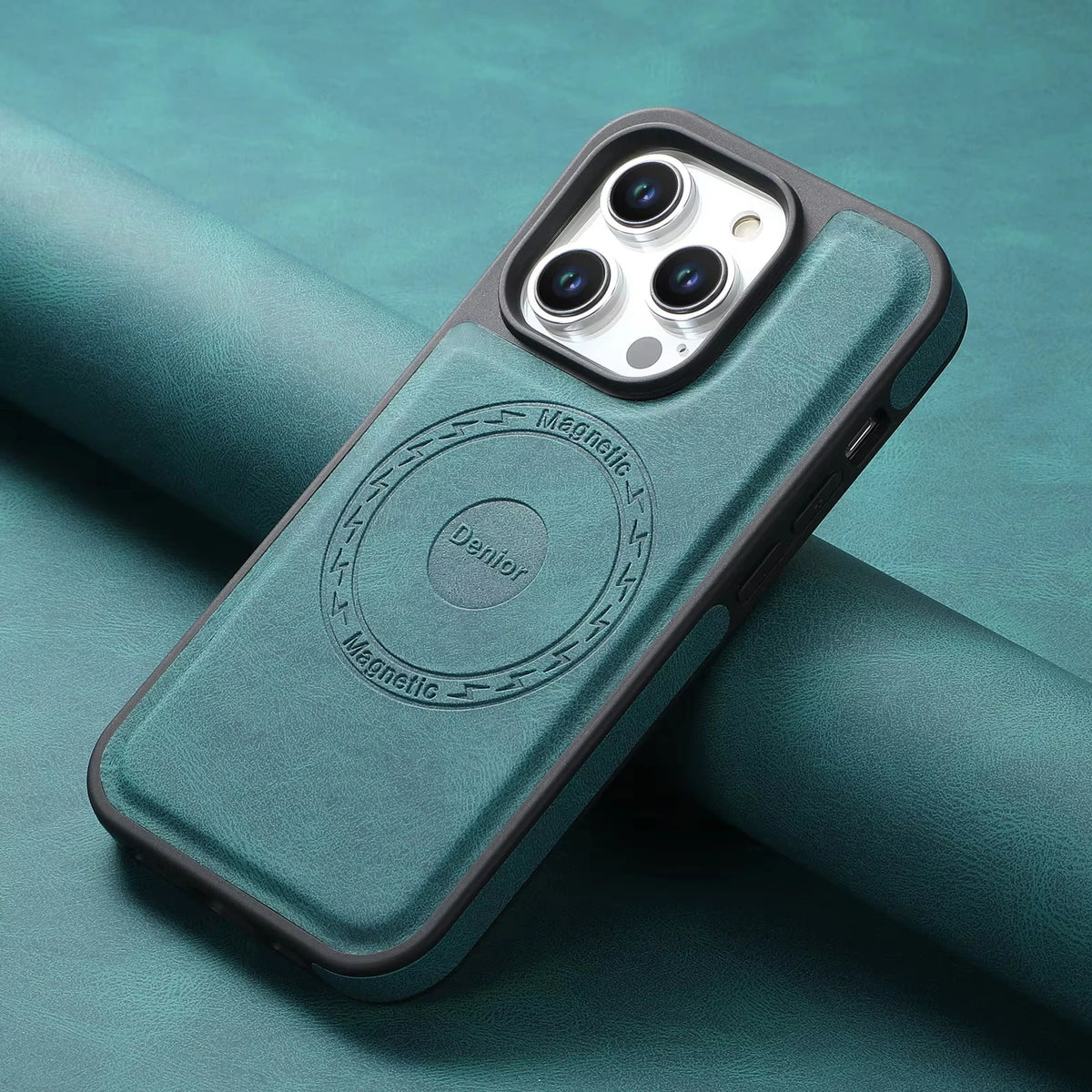 Frosted Faux Leather Magnetic Wireless Charging Case for iPhone 17 Pro Max