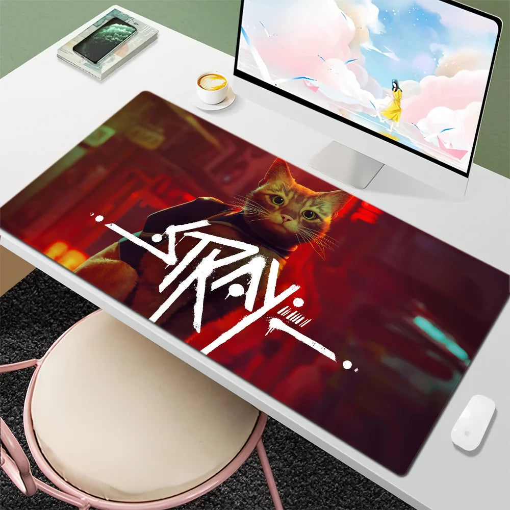 Game S-Stray Cat S Mouse Pad Large Desk Mat Keyboard Ergonomic Office Rubber Game PC Non-slip Anti-fray Home Custom Best Price