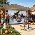 Halloween Garage Door Decorations Large Spooky Thick Fabric Vibrant Halloween Garage Door Banner Cover Decorations for Home Yard