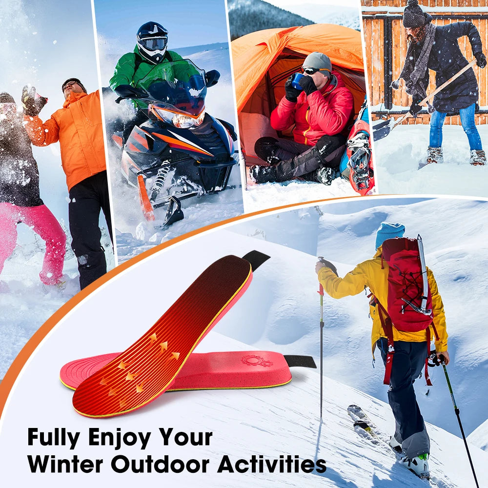Electric Heated Insoles Anti Stress Safe Foot Warming Pad APP-Controlled Cut-to-Fit for Winter Outdoor Camping Skiing Shoe Pads