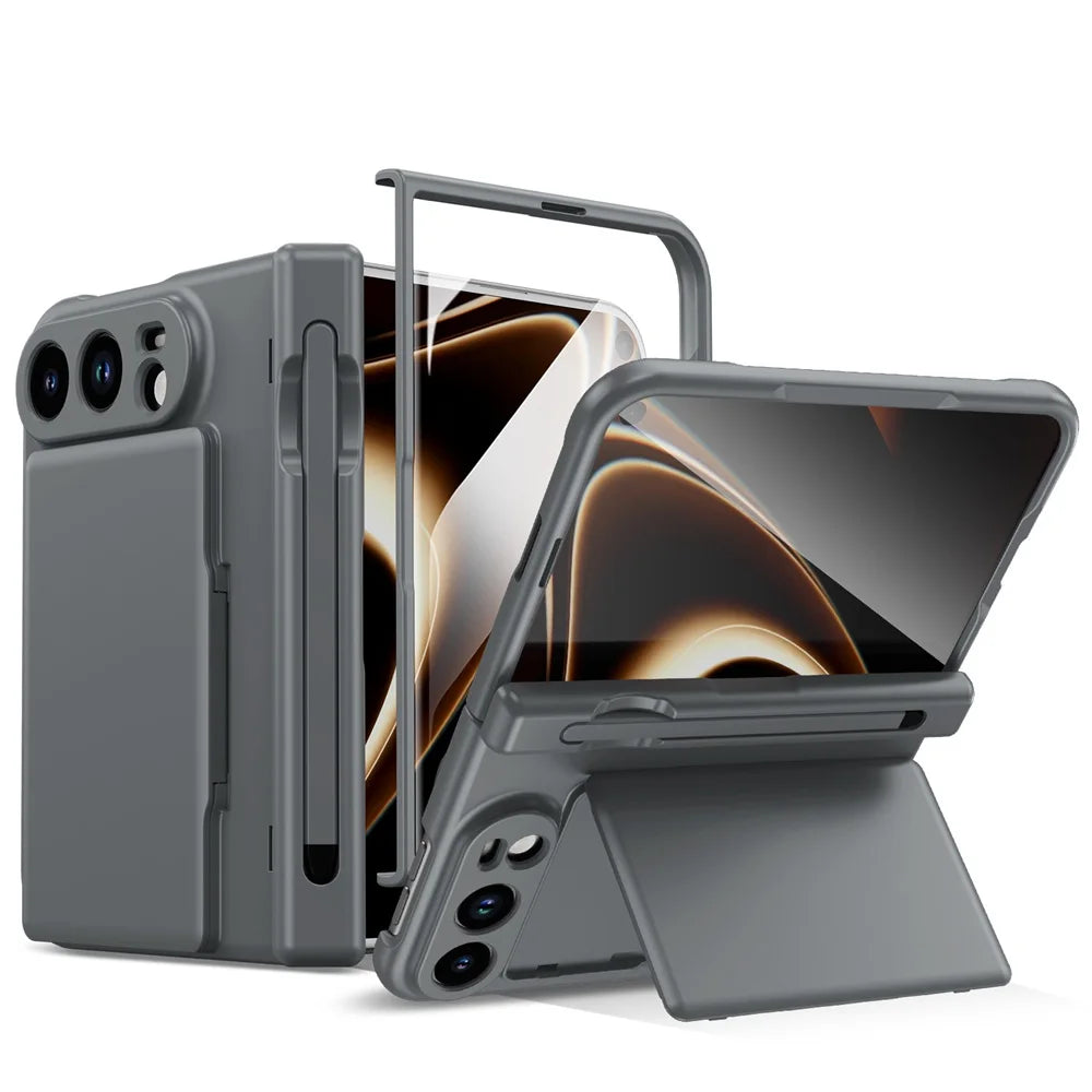iPhone Duo Case With S Pen Holder Card Wallet Hinge Screen Protector And Stand