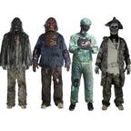 Kids & Adults Zombie Cosplay Costume, Scary Horror Bloody Skeleton  Outfit with Mask Gloves, Halloween Carnival Fancy Dress
