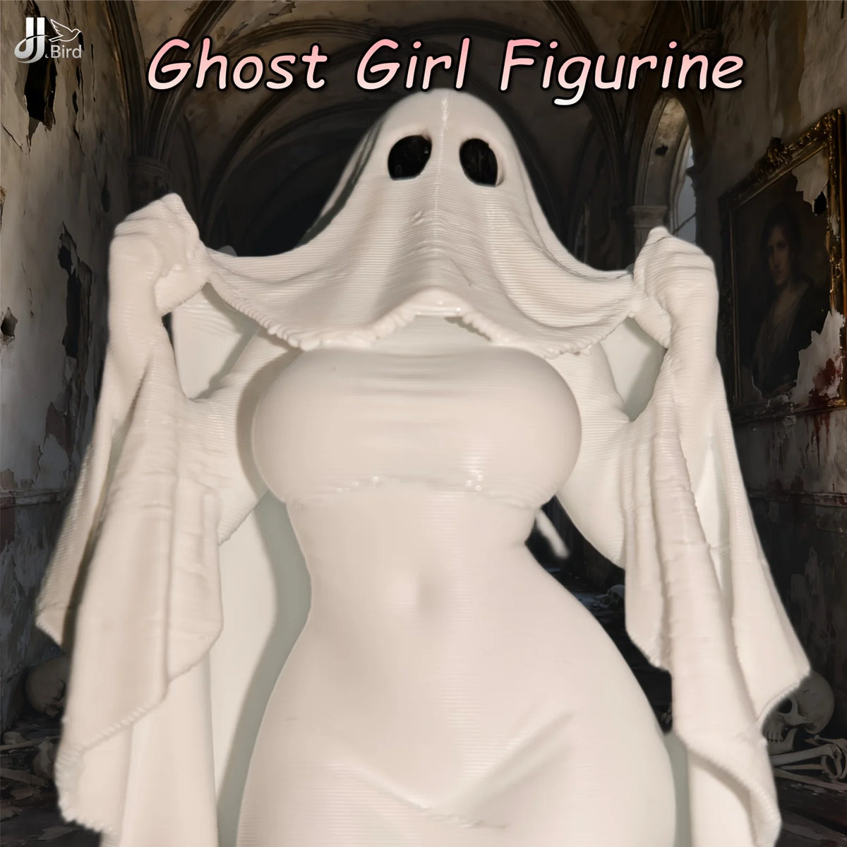 A ghost Niang ornaments, creative design modeling decorative ornaments, suitable for creating a festive atmosphere.