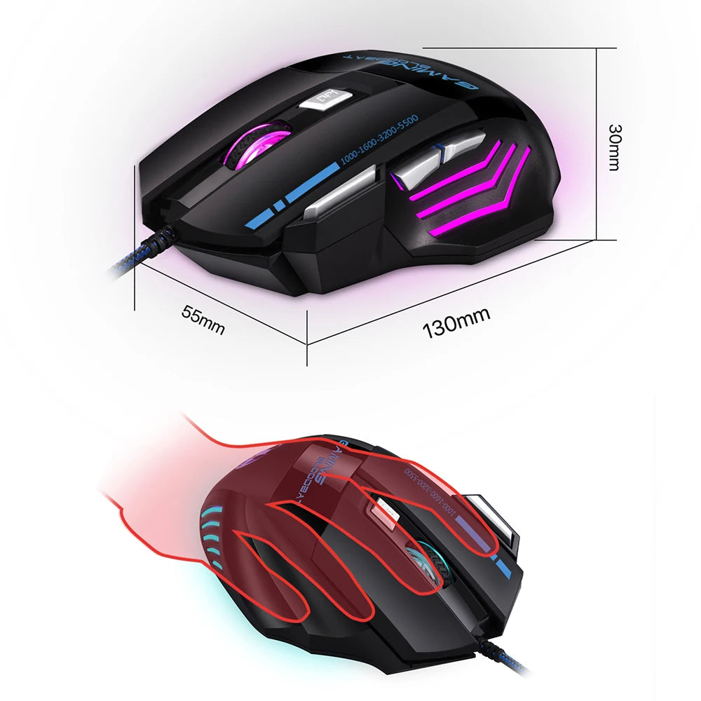 RGB Backlit Gaming Keyboard And Mouse Combo One-Handed Keypad with 3200 DPI Mouse Game Converter for PS4 Xbox Nintendo Switch