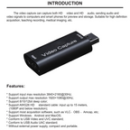 4K Video Capture Card USB 3.0 USB2.0 HDMI-compatible Grabber Recorder for PS4 Game DVD Camcorder Camera Recording Live Streaming