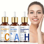 SEYHZE Day Night Vitamin C + Retinol + Hyaluronic Acid Essence Set with Collagen Aloe Vera Marshmallow 48hr Moisture Lock Skin B