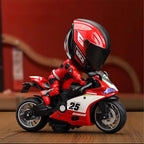 1:12 Scale Motorcycle Rider Model with Articulated Joints High-Detail Alloy and Plastic Diecast Collectible Figure for Display
