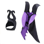 Halloween Dog Cat Costume Hooded Cloak Maleficent Velvet Cape Adjustable Cosplay Party Dress Apparel Funny Witch Holiday Pet