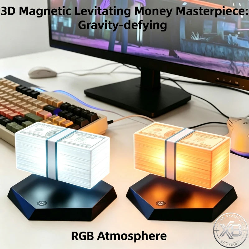 Floating Money Lamp for Fans Levitating Dollar Lamp Desk Gadget for Game Room Office Man Cave Decor Unique Gift for Gamers