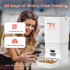 7L Smart Automatic Pet Feeder with HD Camera Double Bowls WiFi Intelligent Cat Dog Food Dispenser with Tuya App Control Remote Monitoring Two-Way Audio Voice Recorder Timer Auto Feeding for Multi Pets