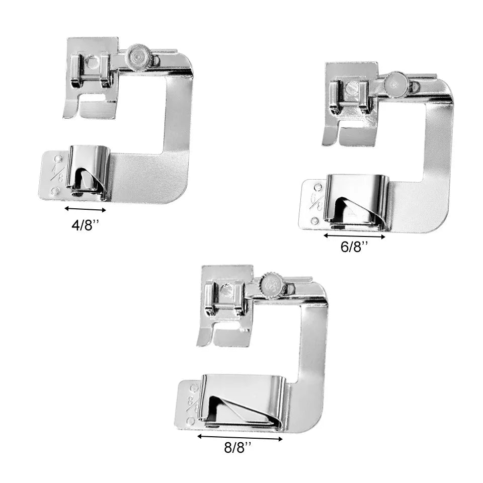 Sewing Hemming Set 1/3Pcs Wide Hem Foot 1Pc Or 3Pcs Narrow Rolled Hem Presser Feet For Brother Singer Low Shank Sewing Machines
