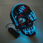 Evil Skull Mask Halloween Carnival Masquerade Haunted House Scary Decoration Cosplay Skeleton Scary Theme Party Light Up Mask