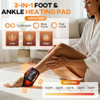 3 in 1 Ankle Heating Pad for Pain Relief Wireless Foot Massager with 5 Heat 3 Vibration Mode Feet Pain Relief Led Touch Large Screen Ankle Brace Wraps Support Belt Cordless