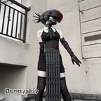 Dunayskiy*/Reze Boom Devil Cosplay Costume Headpiece Aut Anime Outfit Shirt Halloween Jirai Kei Costume Mask lingerie babydolls