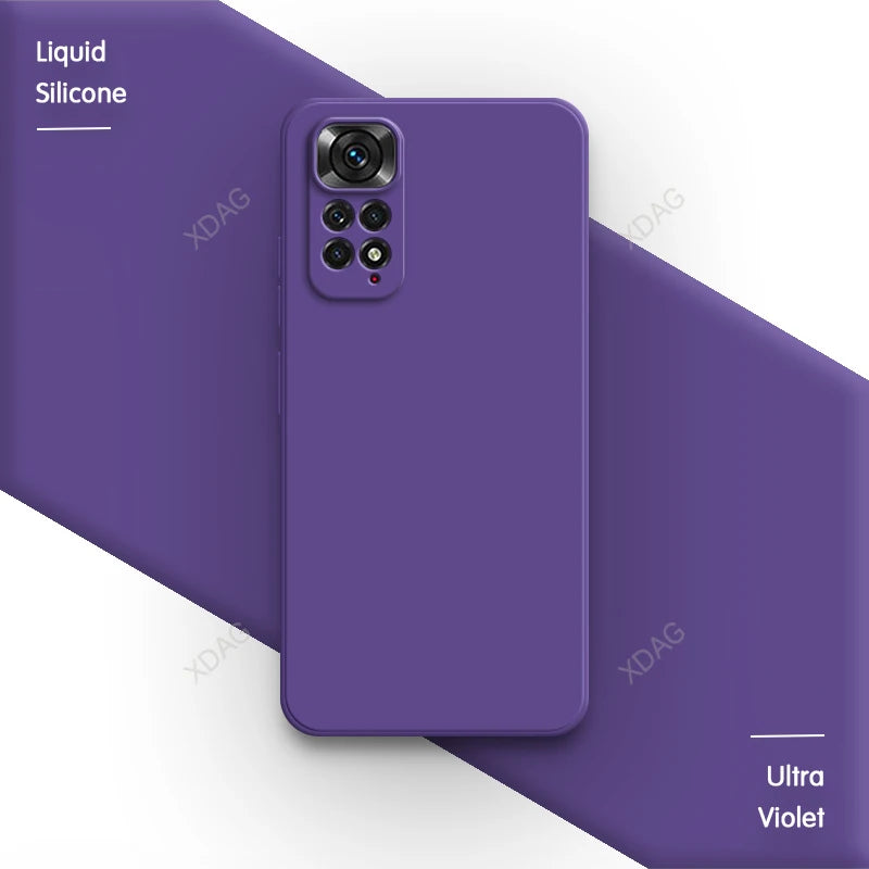 Basic Phone Case for Xiaomi Redmi Note 11 Global Market 4G 6.43" Soft Liquid Silicone Square Classic Lens Protection Back Covers