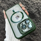 Luxury Magnetic Shockproof Phone Case For iPhone 16 15 14 13 12 17 18 Pro Max For Magsafe Funda Stand Glass Lens Protector Cover