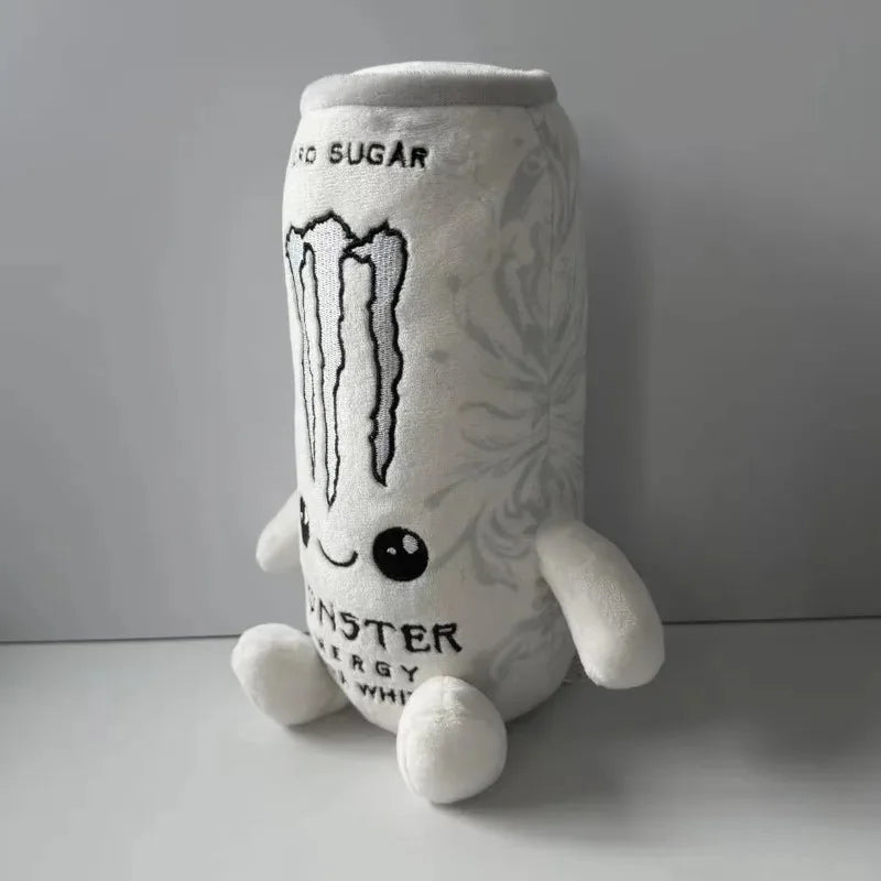 Zero Sugar White Monster Energy Drink Plush Toy Simulation Can Stuffed Ornament Doll Cute Soft Figure Decor Gift for Friend