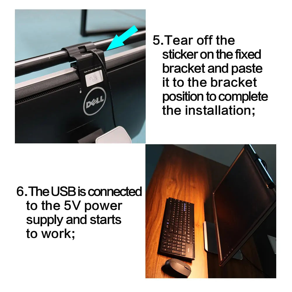 44CM Monitor Light Bar LED Computer Screen Hanging Lights RGB Atmosphere Table Lamp Stepless Dimmable for Work Study Read Gaming