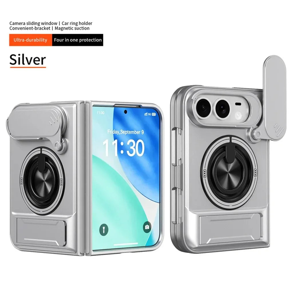 For Magsafe Magnetic Ring Holder Stand Dual Layer Phone Case For Apple iPhone Duo 18 Fold Lens Protect Hard Shockproof Cover