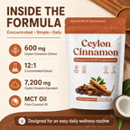 Ceylon Cinnamon Softgels 7200mg Equivalent,12:1 Concentrated Extract with MCT Oil,High Bioavailability, Daily Balance Support