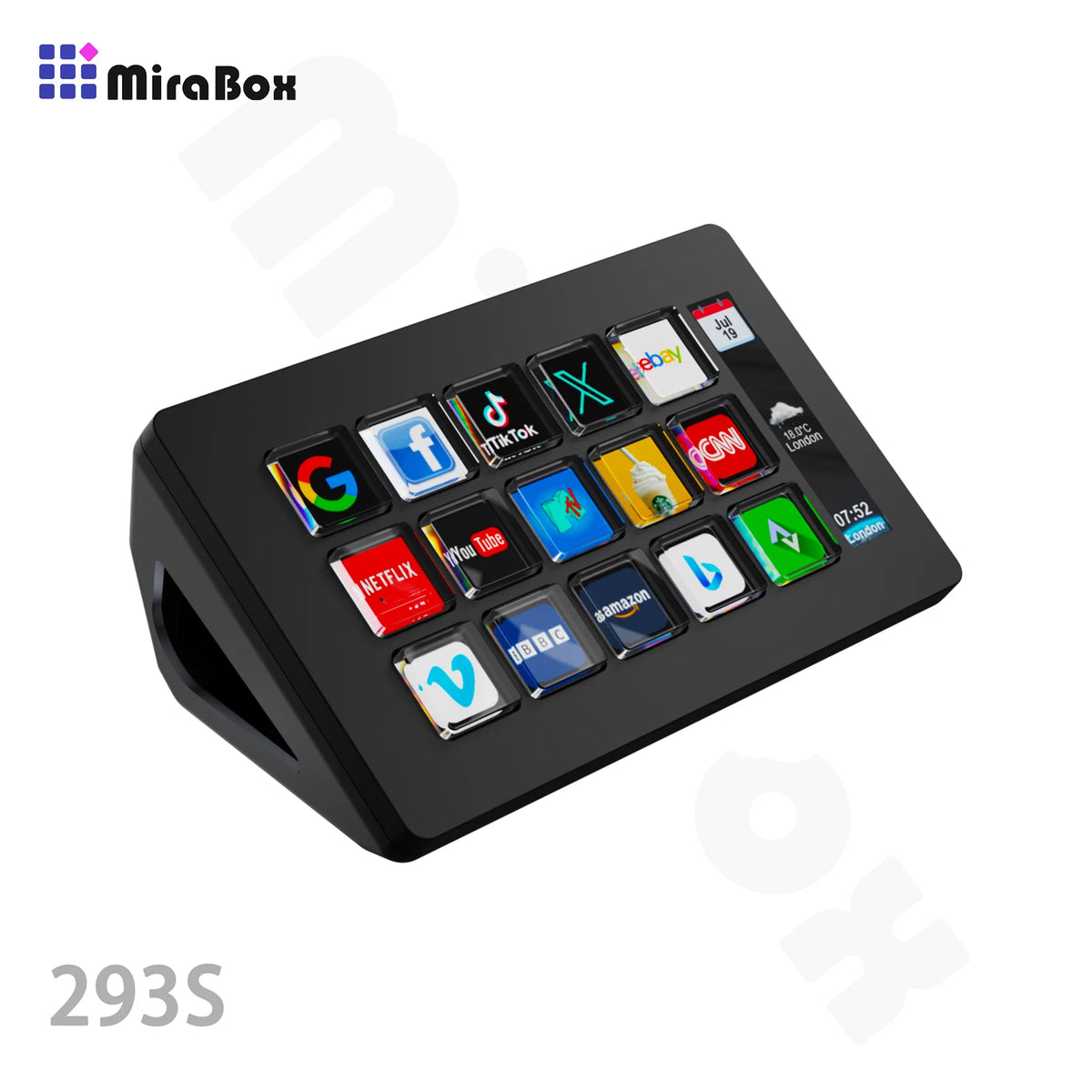 Mirabox 293S Stream Deck 15 LCD Keys Button Live Console Mini Keypad StreamDeck Deck Dock MacroPad Stream Desk Studio Controller