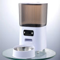 5L Pet Feeder with Camera Automatic Cat Feeder Smart Dog Food Dispenser WiFi Timing Stainless Steel Feeding Bowl（No 5V 2A Plug）