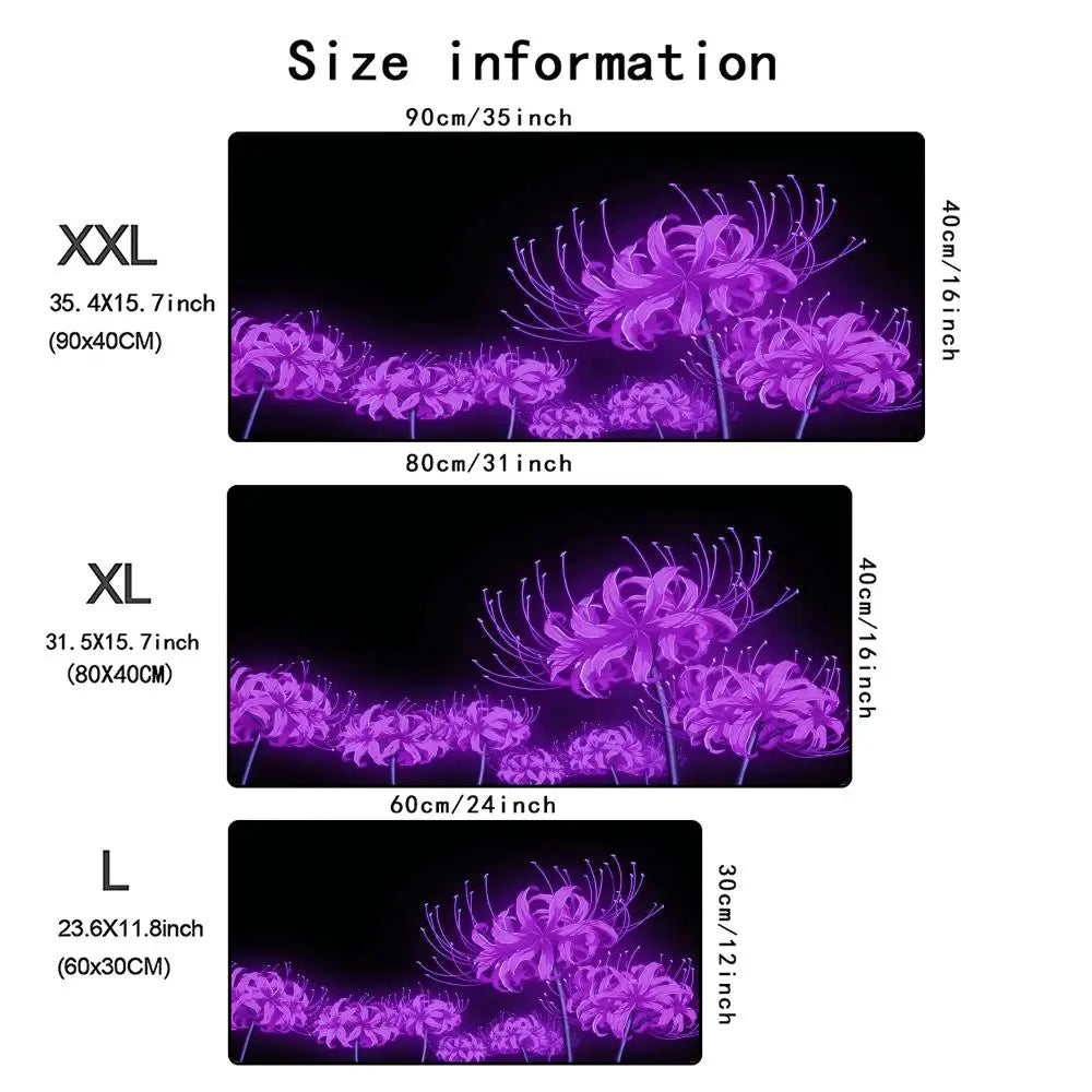 Accessories Long Mousepad Red Spider Lily Mouse Pad XXL Desktop Keyboard Table Pads Large Game Rubber Anti-slip DeskMat Computer
