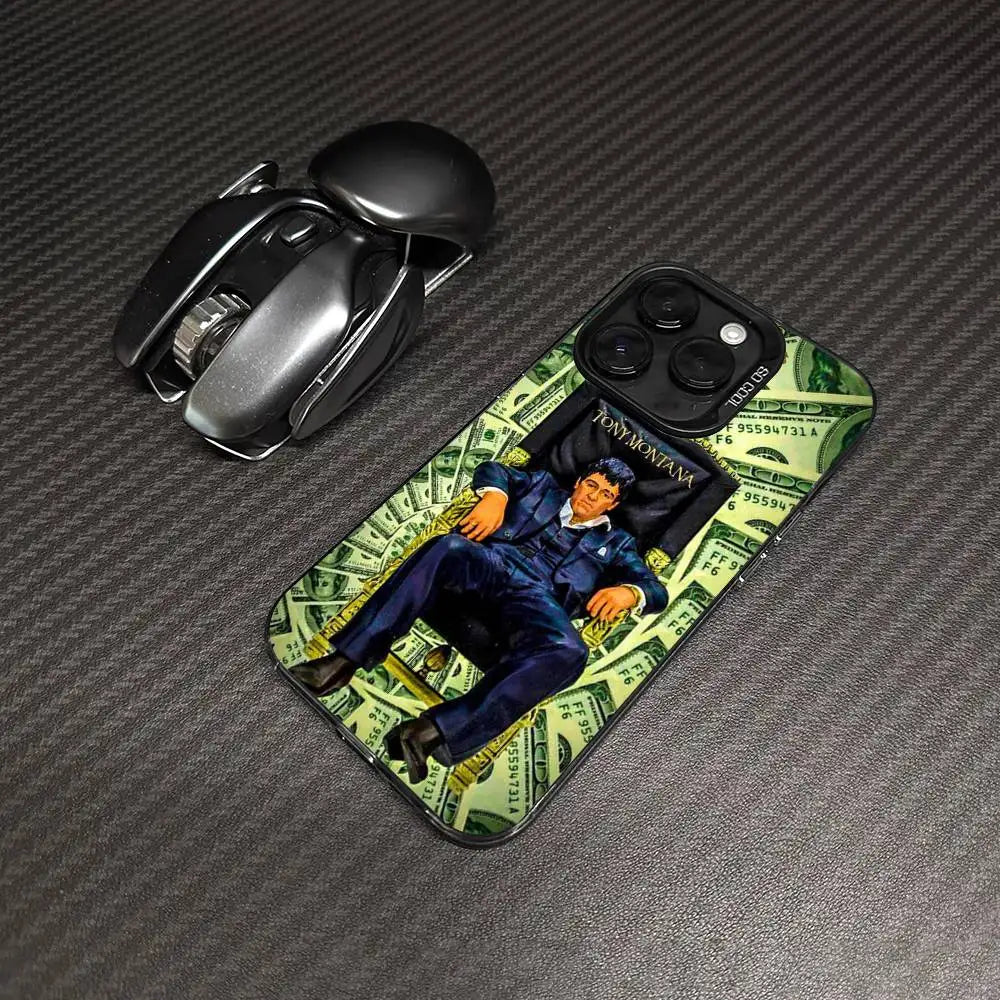 Classic S-Scarface Film Tony For IPhone 11 12 13 14 15 16 17 Pro Max Plus Colorful Black Matte Phone Cover