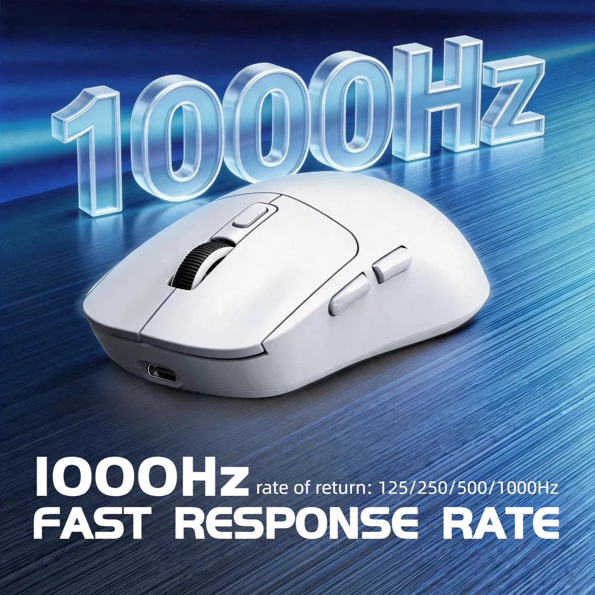 Wireless Mouse Bluetooth 5.4 2.4G Type-C Tri-Mode Rechargeable Gaming Mouse 8000 DPI 1000Hz Lightweight 58g RGB Mouse for PC Laptop Phone Tablet