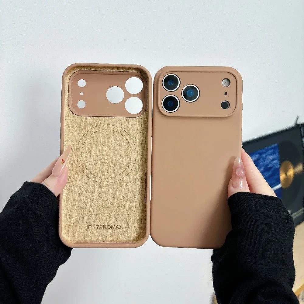 Original Liquid Silicone Magnetic Case for IPhone 17 Air 16 15 14 Plus 13 12 Pro Max for Magsafe Camera Protection Matte Cover