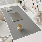 1 piece large size waterproof faux leather table mat - non-slip, solid color office mousepad and keyboard protection mat