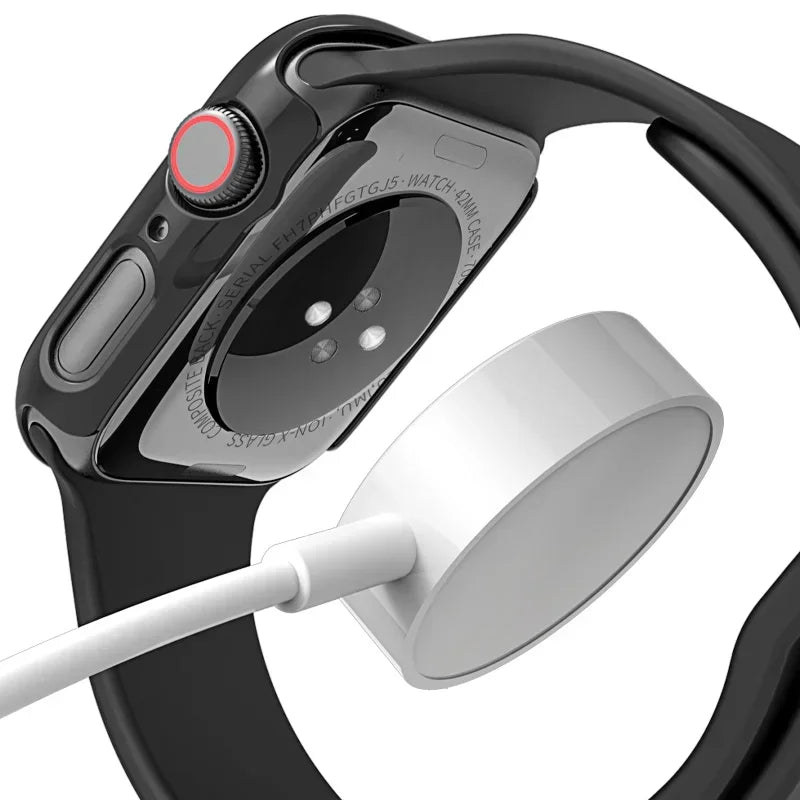 Tempered Glass+cover For Apple Watch Case Accessories 45mm 41mm 44mm 40mm 42mm Screen Protector Apple watch serie 9 4 5 6 SE 7 8