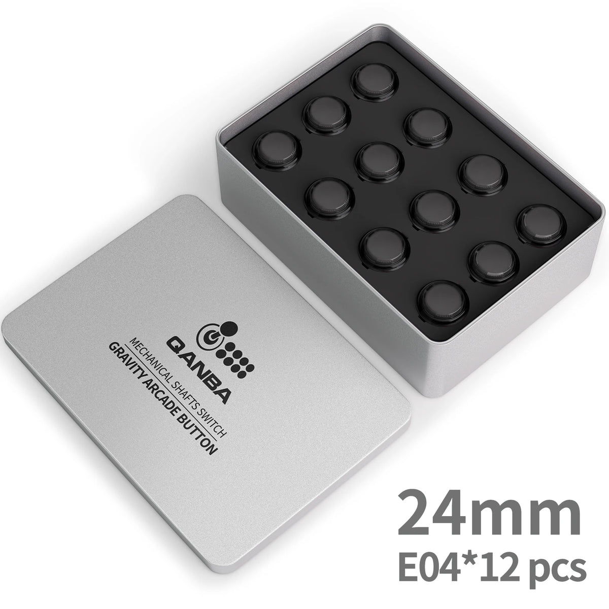 Qanba Gravity KS Mechanical Shafts Silent Pushbutton 24mm/30mm Arcade Button Snap-in (Boxed)