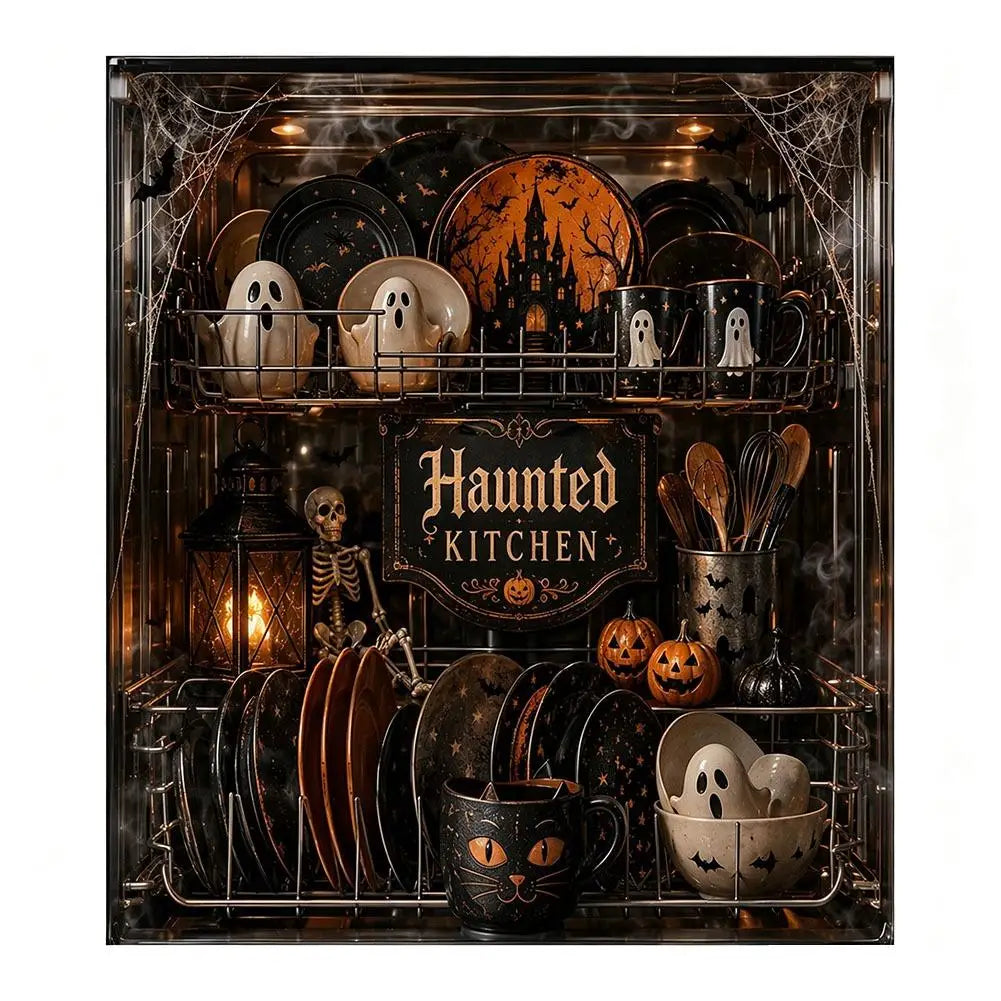 Halloween Dishwasher Magnet Cover Waterproof Appliance Magnetic Panel Reusable Kitchen Decor for Fridge Washer Door