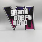 In Stock Custom 3d Gta 6 Grand Theft Auto Logo Stand Creative Desktop Ornament Game Peripheral Display Decor For Home Office