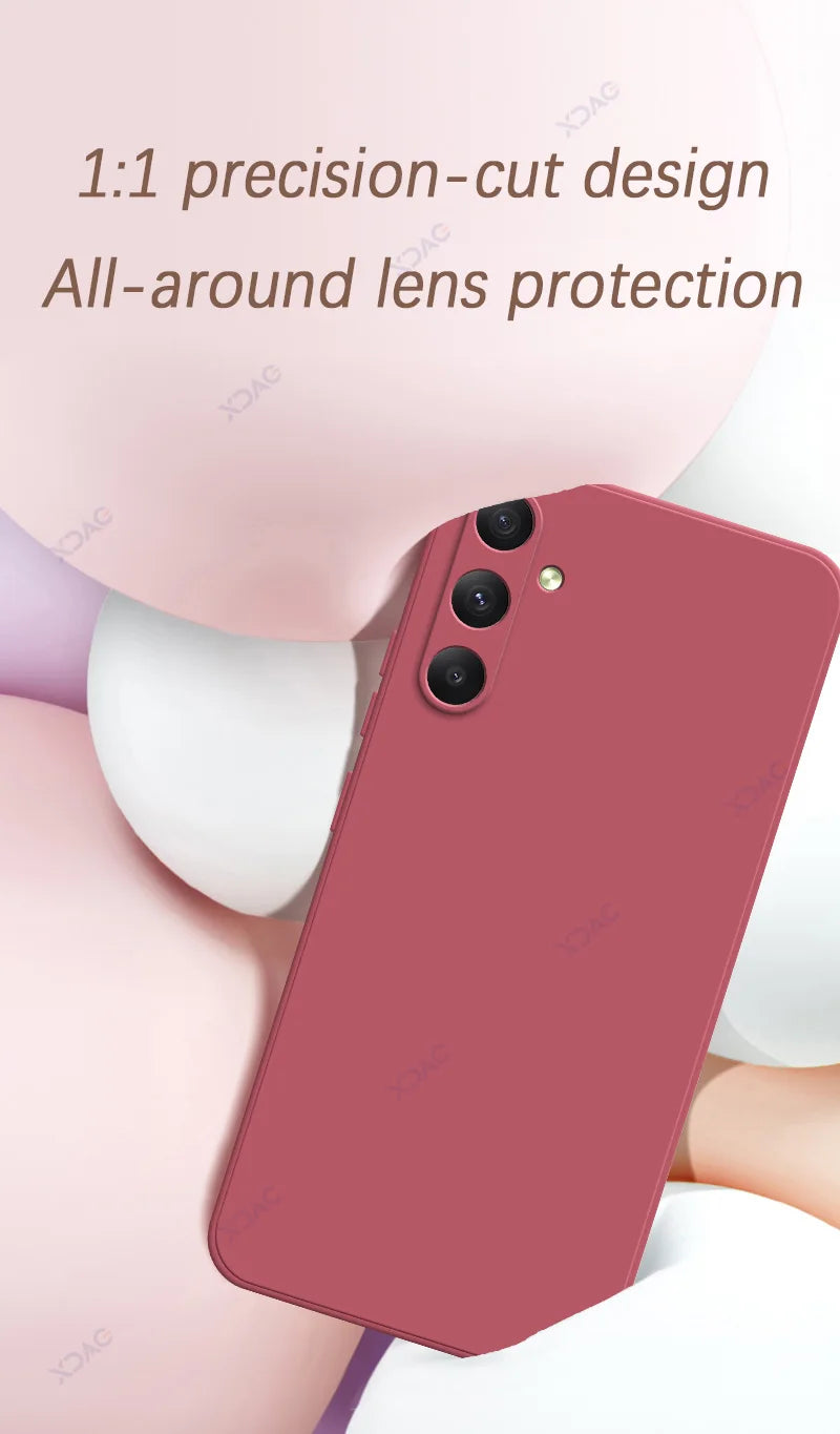 Luxury Square Liquid Silicone Cover for Samsung Galaxy A34 A54 5G SamsungA34 SamsungA54 360 Soft Protective Armor Case Coque Bag