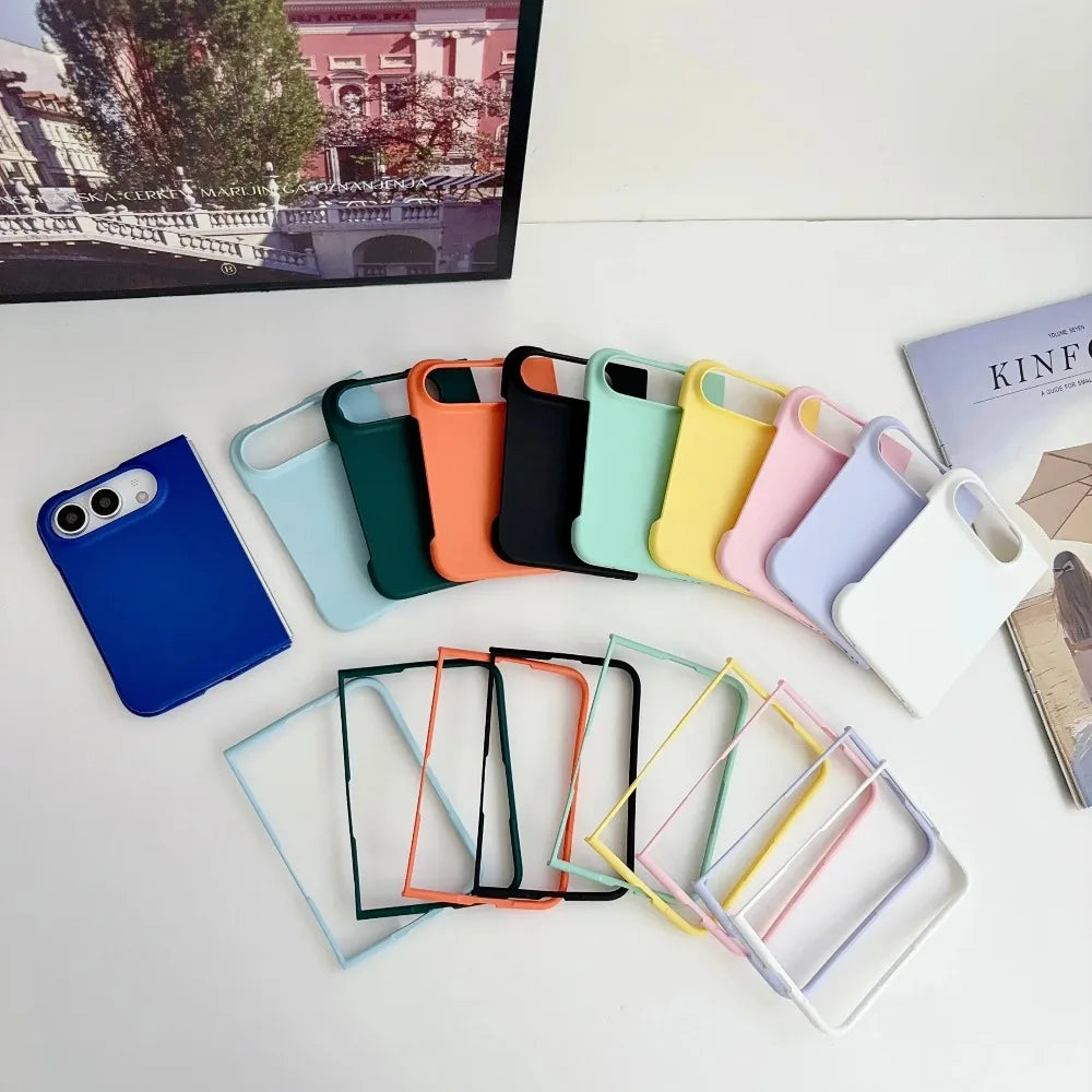 for iPhone Duo Slim Thin Matte PC Folding Phone Case for iPhone Duo Solid Color Soft Touch Shockproof Back Cover Capa