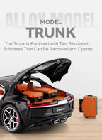 1:32 Atlantic Tourbillon Car Model Alloy Diecast Toys Doors Opened Sound Light Pull Back Miniature Models Office Table Ornaments