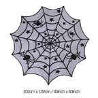 Halloween Table Runner Tablecloth Spider Web Halloween Black Fireplace Mantel Cover for Home Party Halloween Decoration