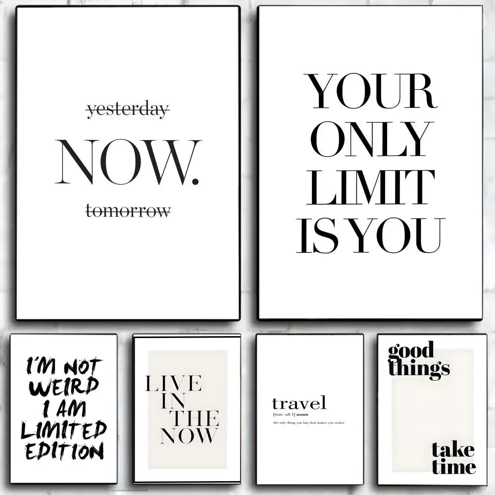 Minimalist Text Inspirational Poster Wall Art Print Poster Decorative Mural Home Decor Gift Unframed