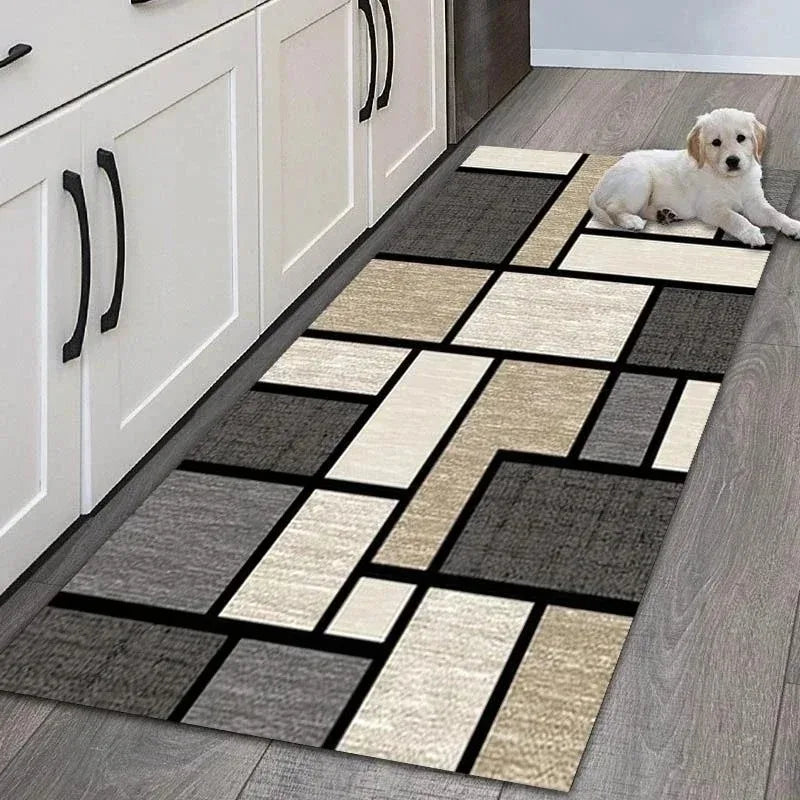Vikama Non Slip Flannel Kitchen Floor Mat for Entryway and Hallway Home Decor