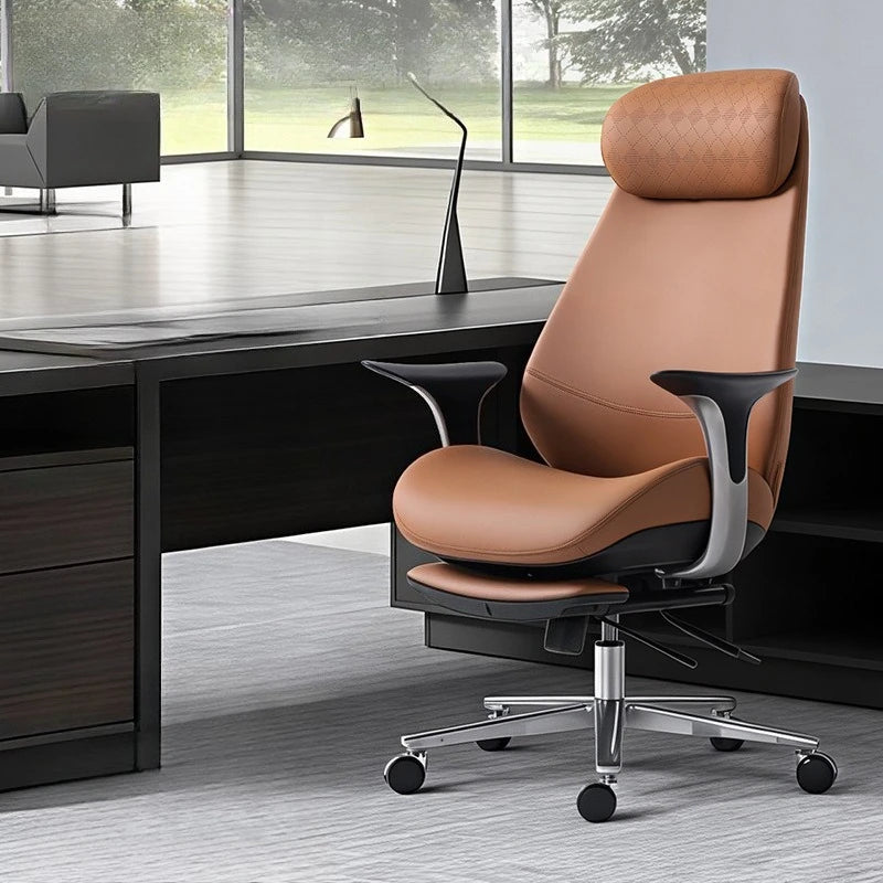 leather boss chair, executive chair, swivel chair, lunch break, carefree computer chair, sedentary and comfortable study home