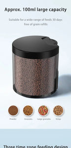 Automatic Fish Feeder With Timer IP66 Waterproof Auto Fish Tank Feeder 100ml Capacity Food Dispenser For Fish/Turtle