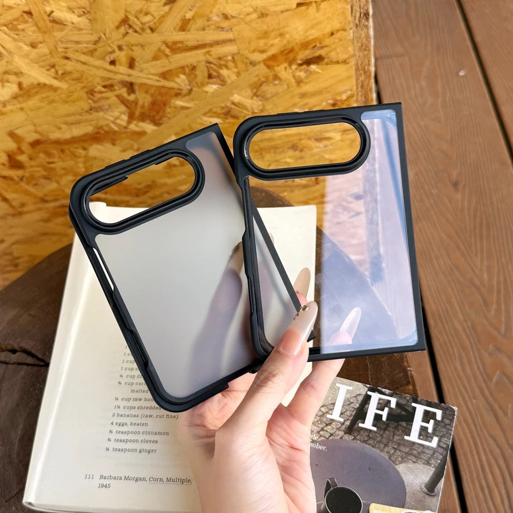 For iPhone Duo Case Luxury Translucent Matte Ultra Thin PC Case for iPhone Duo 18Fold Shockproof Metal Connector Hard Cover