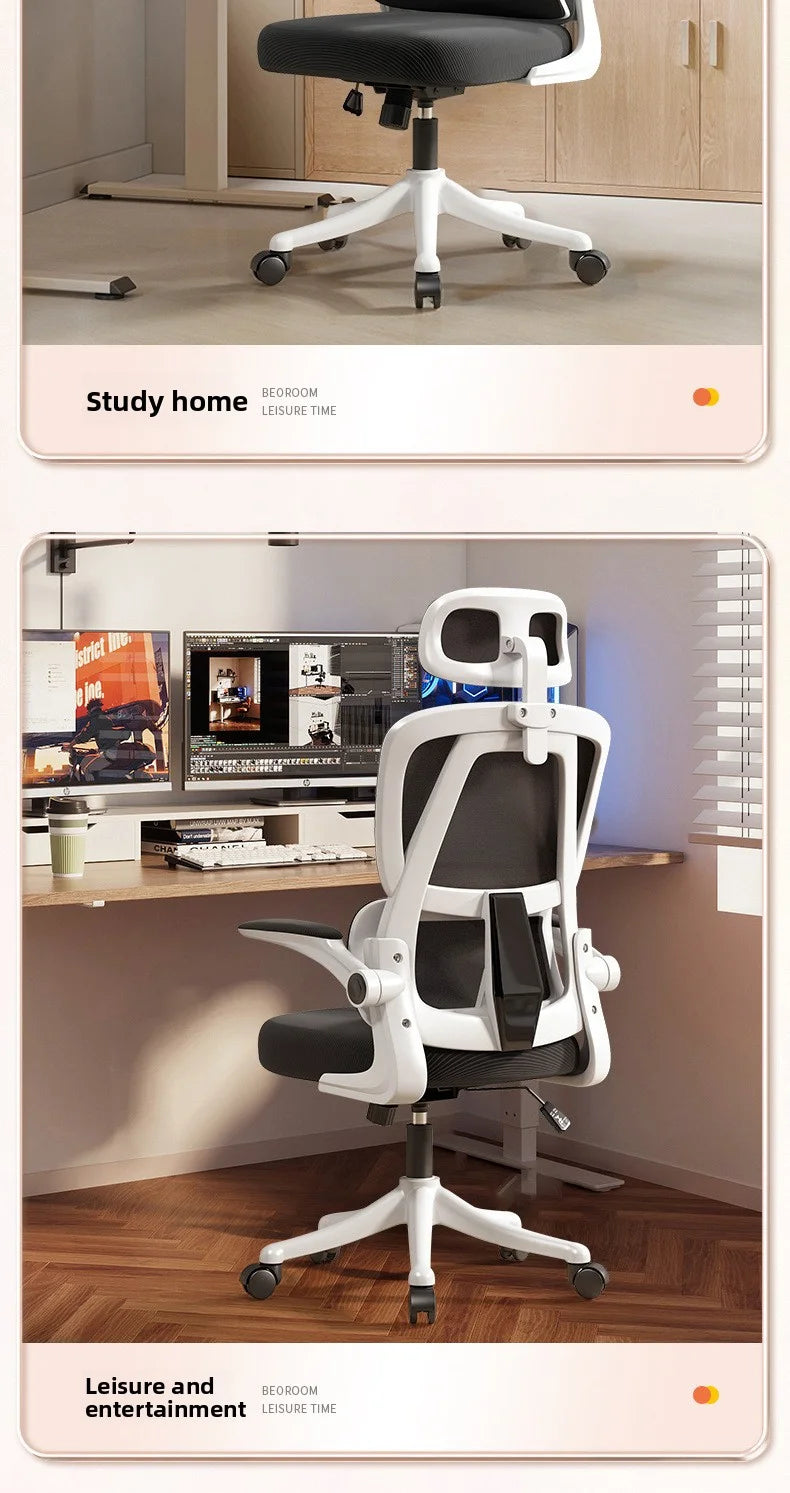 Ergonomic Home Office Chair, Comfortable Desk Chair for Students with Back Support, Long Sitting Study Chair