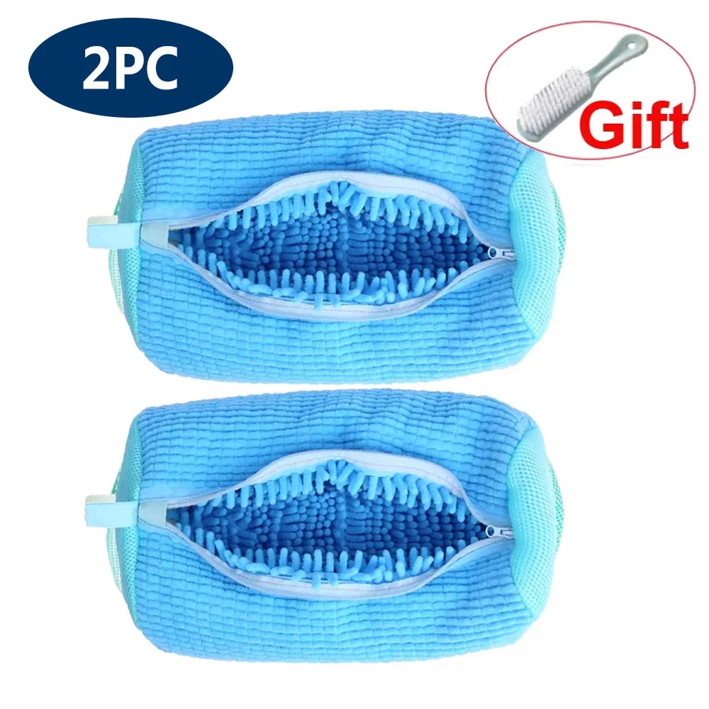 Shoes Washing Bag Laundry Bag Padded Shoe Protector Fluffy Fiber Polyester Laundry Wash Bag Machine Washable Organizer