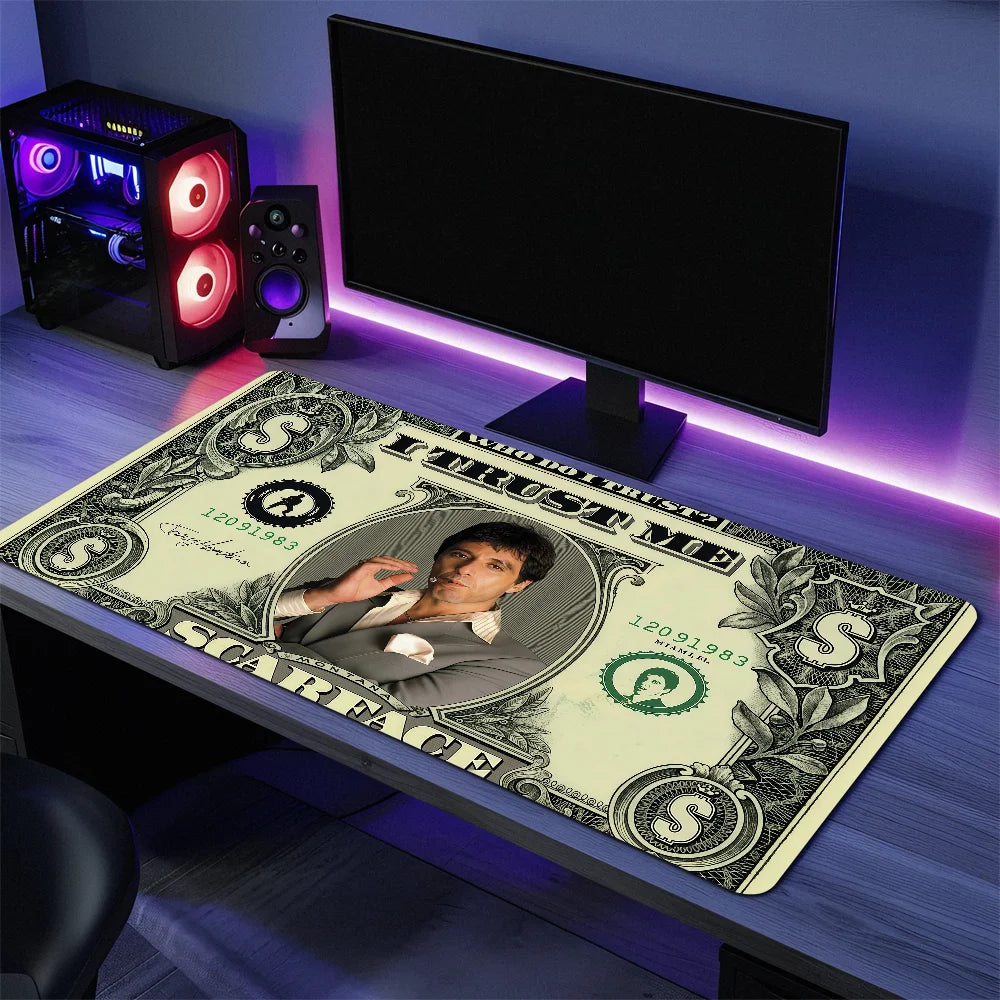 Film Scarface Tony Montana Mouse Pad Large Desk Mat Keyboard Ergonomic Office Rubber PC Non-slip Anti-fray Home Custom