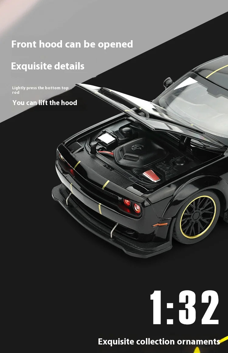 1:32 Dodge Challenger SRT Hellcat Redeye V8 Alloy Metal Diecast Model American Muscle Sports Car Collection Of Hobby Decorations
