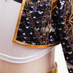 Kids Korean Singer Dance Costume Set Halloween Carnival Cosplay Outfit Girls Stage Performance Role Play Clothes