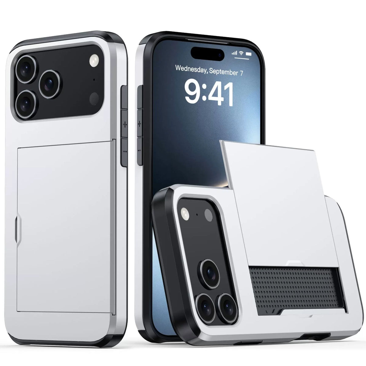 Case For iPhone 18 Pro Max 18 Pro 17 Pro Max 17 17e 16e Wallet Card Holder Slide Slot Slim Hard PC Heavy Duty Protective Cover